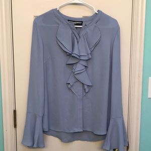 Karl Lagerfeld ruffled button front blouse